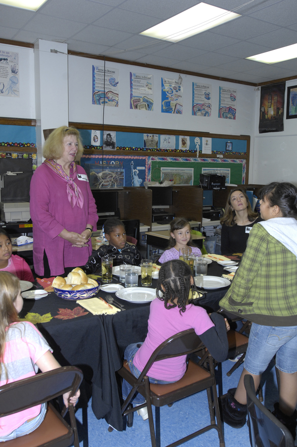 Catherine Arcure of Manhattan Manners goes over table etiquette.   DANA SHAW