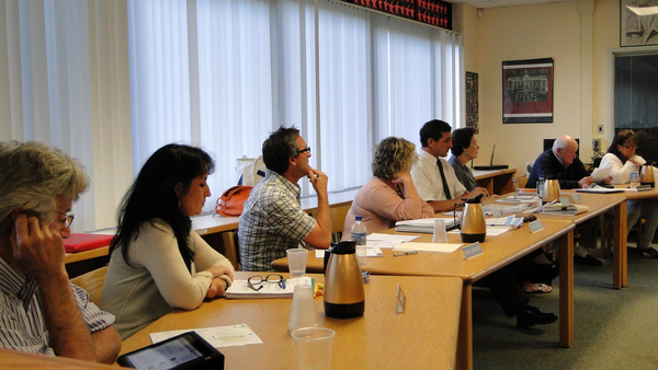 The Sag Harbor School Board on Monday night. COLLEEN REYNOLDS