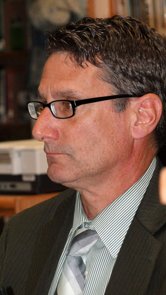 Southampton Town Management Services Administrator Russell Kratoville attended Monday night's Sag Harbor School Board meeting. COLLEEN REYNOLDS