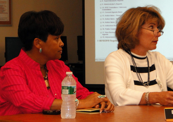 Southampton Elementary School Principal Bertha "Cookie" Richard, left, and Intermediate School Assistant Principal Susan Wright