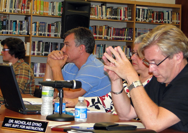 Southampton School Board members Christina Strassfield and David Corwith, Assistant Superintendent for Business Maria H. Smith and Assistant Superintendent for Instruction Nicholas Dyno, Ed.D.