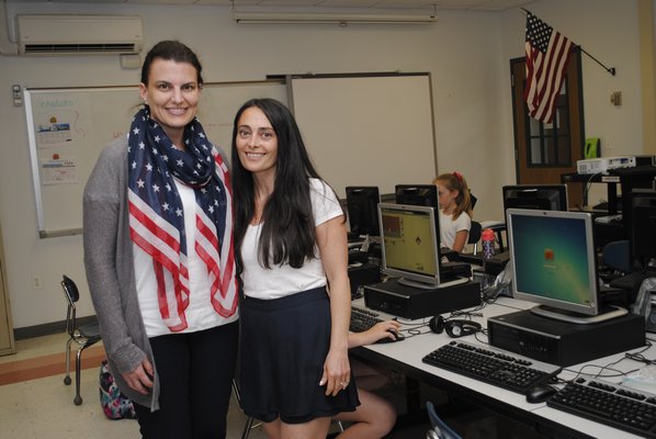 Jen Luckingham, a teachers assistant at East Quogue Elementary, and Irene Patar Wasser, a mother in the district, teach thi