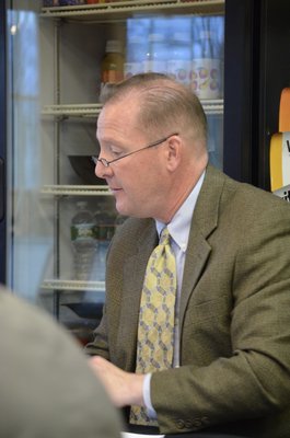 Administrators at the Bridgehampton Board of Education meeting on Wednesday night. BY ERIN MCKINLEY