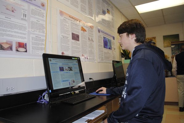 Jared Strecker, 16, of Hampton Bays is going to present his research at the Mesothelioma Applied Research Foundation’s annual International Symposium on Malignant Mesothelioma later this month. AMANDA BERNOCCO