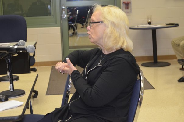 Marion Diener spoke at the ESM Board of Education meeting Wednesday, October 8. ALEXA GORMAN