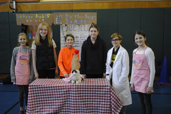 (L-R) Emma Mignone, 10, Delaney Variale, 11, Carter Padavan, 10, Lily Jackey, 10, Zachary Bennett, 10, and Lilly Moeller, 11, won first place in their division for the Odyssey of the Mind competition. BY ERIN MCKINLEY