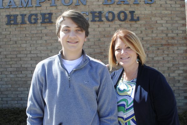 Jared Strecker, a Hampton Bays High School sophomore, and Denise Sullivan, a