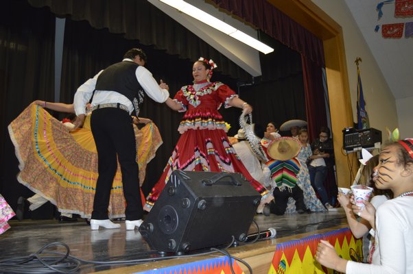 Traditional Mexican dancers at the Tuckahoe School's Cinco de Mayo celebration Friday night. ALYSSA MELILLO