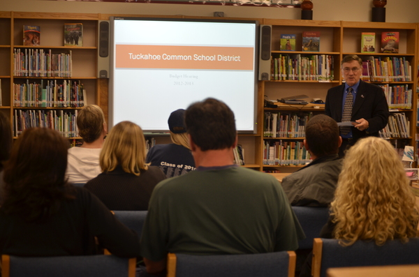 Tuckahoe School Superintendent Chris Dyer presented his amended $17.7 million budget on Tuesday night. SHAYE WEAVER