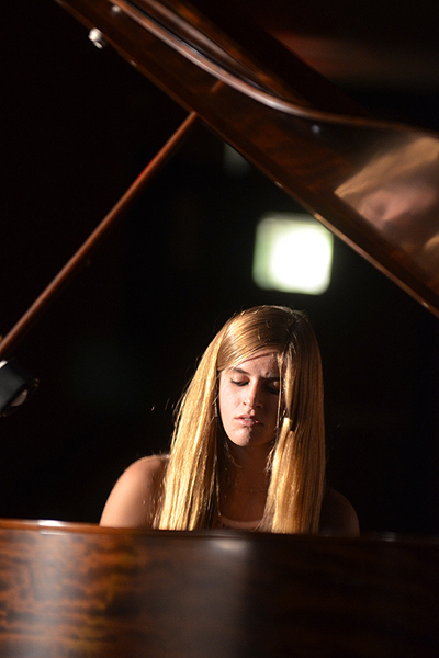 Spanish exchange student Sonia Guijarro performs on piano. SHAYE WEAVER