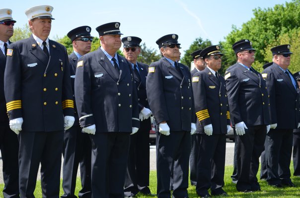 Members of the Quogue Fire Department at the Memorial Day service. Alexa Gorman