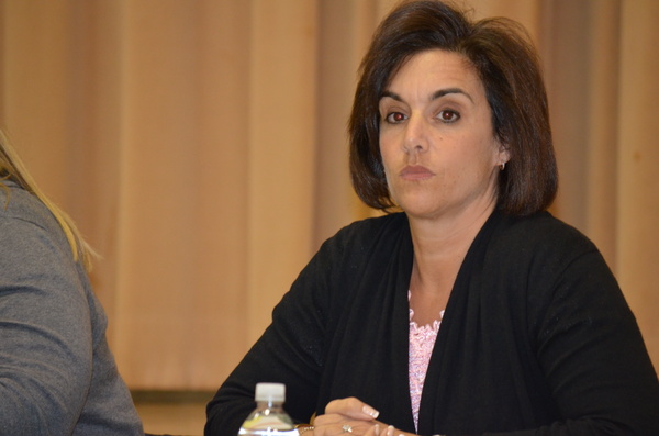 Board member Patricia Tuzzolo at the February 7 public hearing.