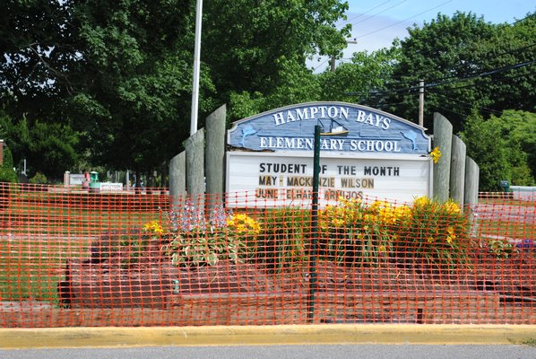 The Hampton Bays Elementary School is undergoing renovations this summer. AMANDA BERNOCCO