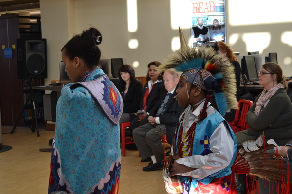Members of the Montaukett tribe perform a native blessing at the opening of Suffolk Community College's Montaukett Learning Center. FILE PHOTO
