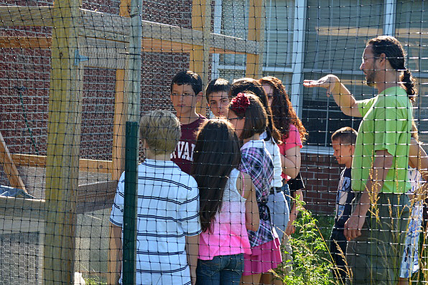 Students observe Bobwhite Quails on Friday shortly before they were released into the wild. ERIN MCKINLEY