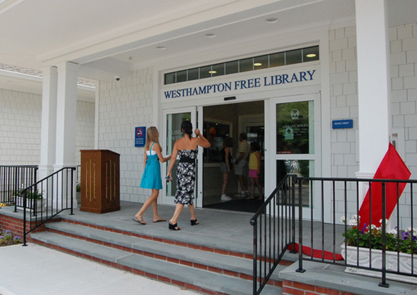 The Westhampton Free Library after its ribbon-cutting on Saturday.