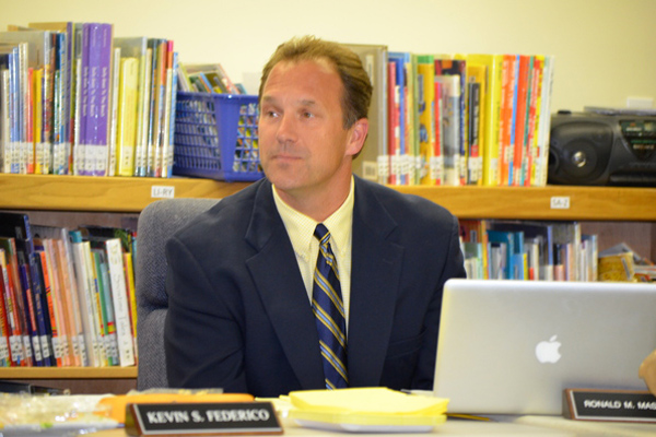 Superintendent of schools Dr. Ron Masera at the Remsenburg-Speonk Board of Education meeting in June. ERIN MCKINLEY