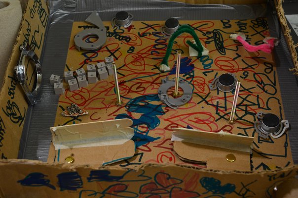 Students at Camp Invention made pinball machines like this one last week. Alexa Gorman