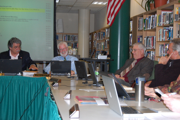 Westhampton Beach School Board President Aram Terchunian, Vice President Jim Hulme, and Board members Dr. Gregory Frost and Beecher Halsey.