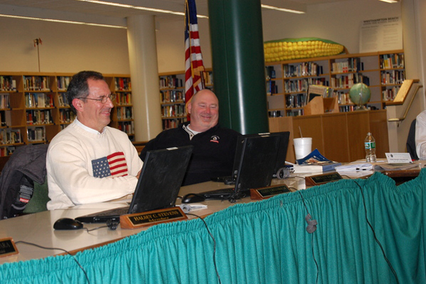 Westhampton Beach School Board members Clint Greenbaum and Bryan Dean.