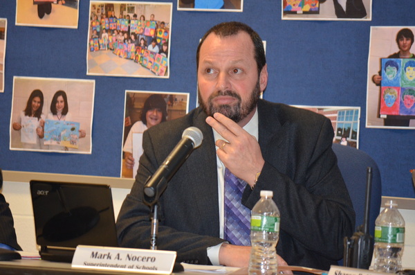 Superintendent of Eastport South Manor Mark Nocero at the February 1 Board of Education meeting.