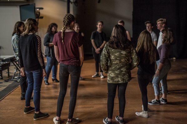 Teen actors rehearsing with South Fork Performing Arts at Southampton Cultural Center. DANE DUPUIS