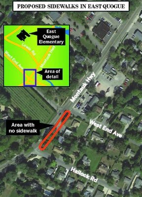 Proposed sidewalks in East Quogue.