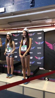 Westhampton Beach senior Natalie Ehlers, right, placed sixth in the country to earn All-American status.