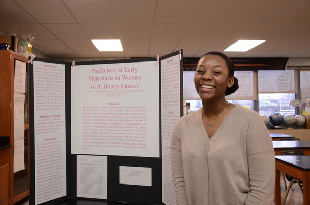 Camryn Highsmith will present her research on breast cancer to professional oncologists from around the world in Miami in March. BY GREG WEHNER