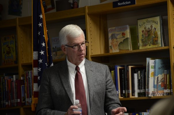 Tuckahoe Interim Superintendent Allan Gerstenlauer gave a preliminary 2017-18 school year budget presentation on Monday night. BY GREG WEHNER