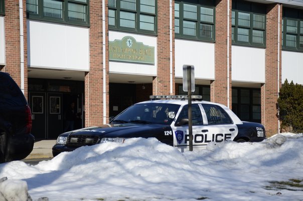 Westhampton Beach Police responded to a threat at the Westhampton Beach High School on Friday morning. GREG WEHNER