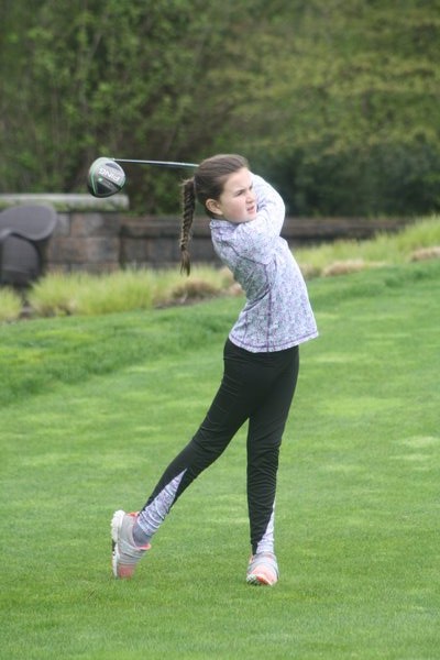 Elie Poremba, 9, of Southampton has been playing golf since she was four years old, and takes lessons with Jason Russell at Southampton Golf Club. She qualified to compete in US Kids Golf Worlds in August. CAILIN RILEY