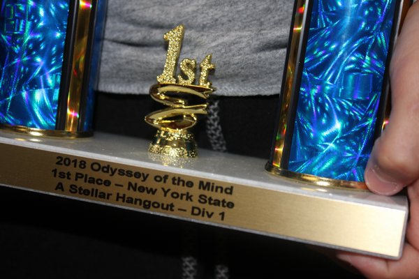 The team won first place in the New York State Odyssey of the Mind competition. VALERIE GORDON