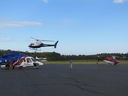 Helicopter traffic at East Hampton Airport. Michael Wright