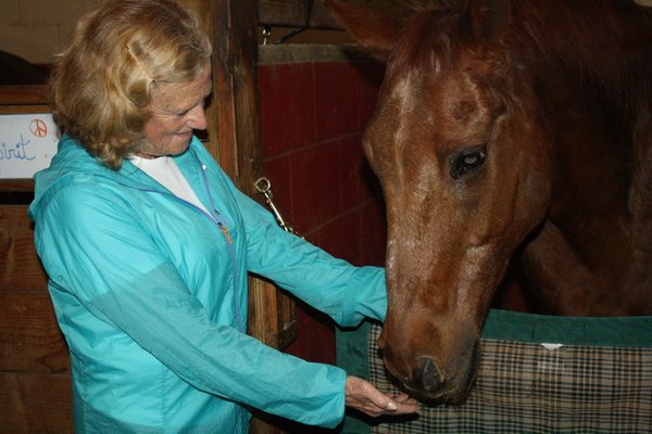 Carol Thorne and seven other women were part of an equine bereavement program, offered by East End Hospice at Spirit's Promise Equine Rescue in Riverhead. The second six-week session concluded last week, and another is set for November. CAILIN RILEY