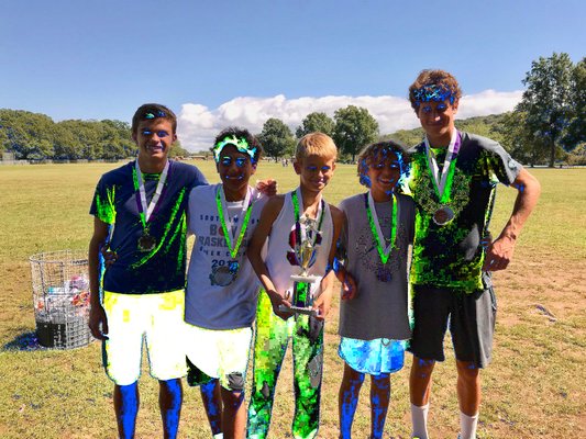 The Southampton freshmen, expected to be a big part of the team's success this season, won the freshman race at the Jim Smith Invitational on Saturday. The group included Justin Morro, far left, Harrison Gavalas, Dylan Koszalka, Saintino Arnold and Billy Malone. EDDIE ARNOLD