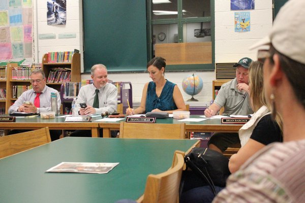 East Quogue Elementary School's subcommittee meets with community members to discuss a proposed $8.4 million renovation budget. VALERIE GORDON