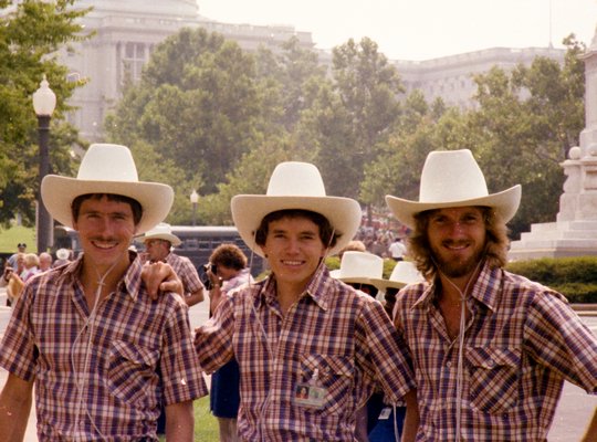 Kyle Heffner, left, Tony Sandoval, and Benji Durden at the steps of the U.S. Capitol in Washington D.C. during President Jimmy Carter's address to the nation July, 4, 1980. All three, along with their Olympic teammates, received their Gold Medals of Achievement from Congress that day. Heffner and Durden will be at this Saturday's race.