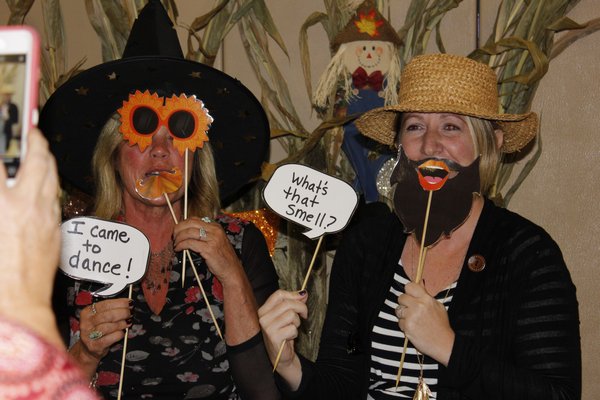 Teachers Katie McCarthy and Lynn James take a silly photo. VALERIE GORDON