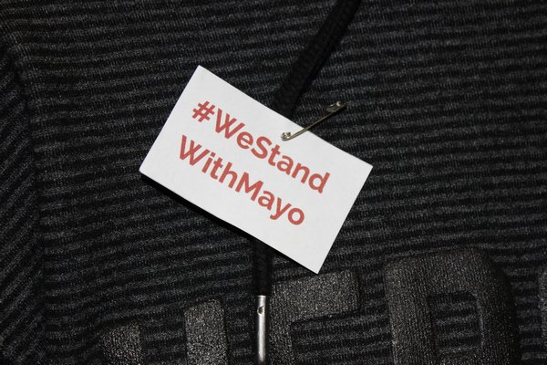 Bella Recine made pins that read: #WeStandWithMayo." VALERIE GORDON