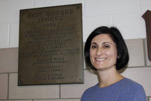Jessica Stalters at East Quogue Elementary. VALERIE GORDON