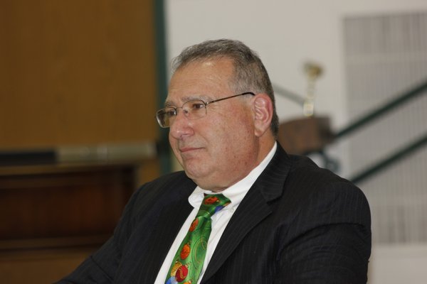 Business administrator Bruce Singer at the Board of Education meeting on Tuesday. VALERIE GORDON
