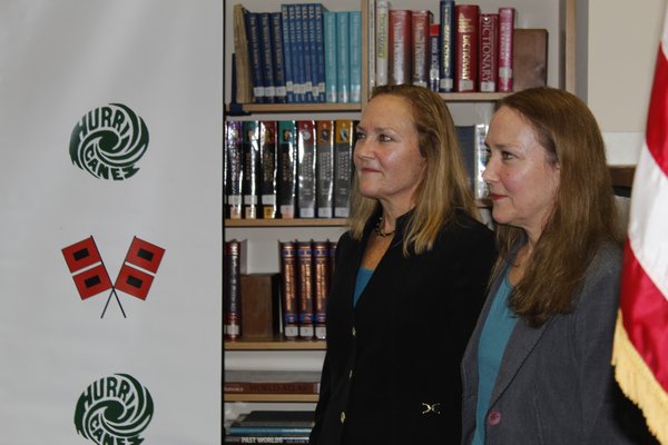 Westhampton Beach High School honors Ms. Lee  Cuthbert Green (left) and Ms. Lynne Cuthbert Jones as the 2016-2017 Wall of Fame inductees. KATE RIGA