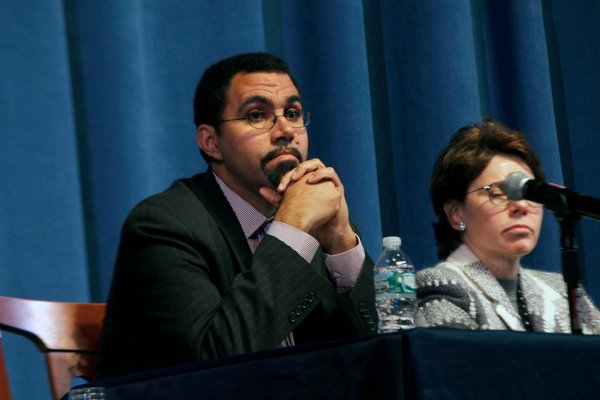 December 5: New York State Education Commissioner Dr. John King gets chastised by parents and educators on the new Common Core standards during a public forum held at the Eastport South Manor High School in late November.