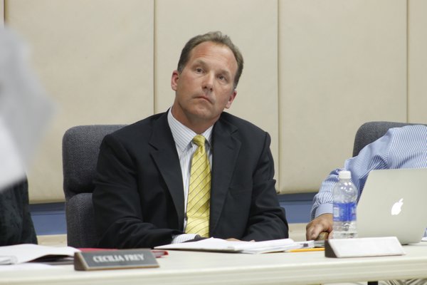 Remsenburg-Speonk School Superintendent Ronald Masera during the School Board's meeting on Monday night. KYLE CAMPBELL