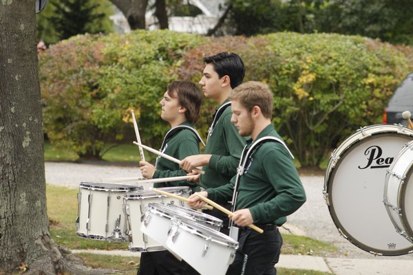The Westhampton Beach High School marching band led the way during the school's annual homecoming parade through Westhampton Beach Village. KYLE CAMPBELL