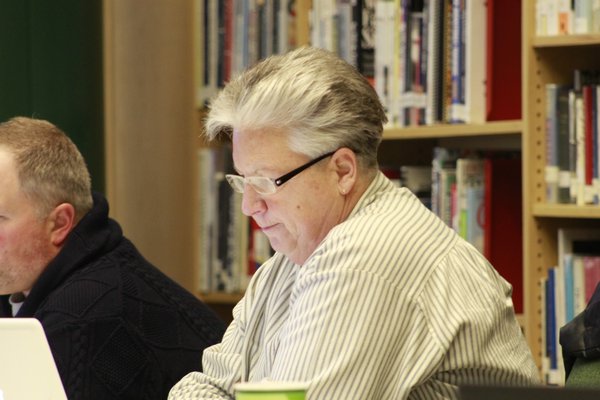 Recently appointed Westhampton Beach Board of Education member Joyce Donneson at the board's meeting on Monday. KYLE CAMPBELL