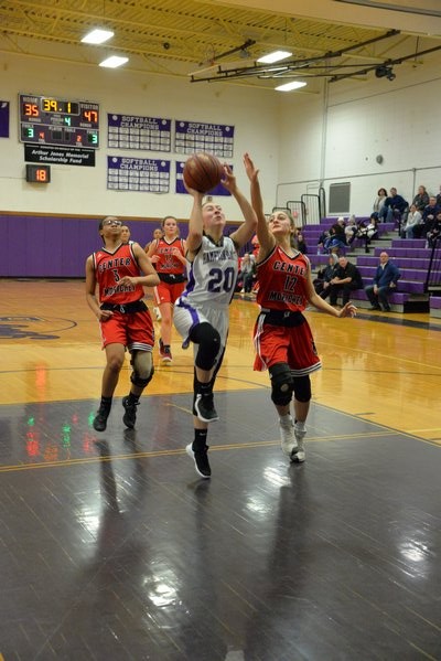 Hampton Bays junior Pam Grajales goes up for two points. MICHELLE MALONE