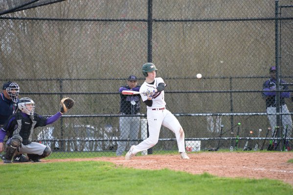 Southampton's Matt Chilicki hit the team's first home run of the season in game two against Hampton Bays on April 16. MICHELLE MALONE