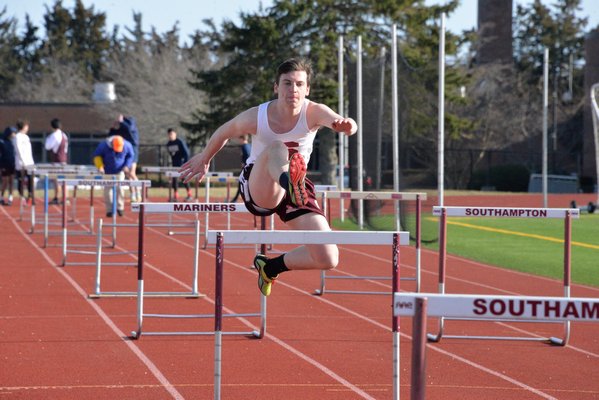 Jordan Corwith in the 110-meter high hurdles. MICHELLE MALONE